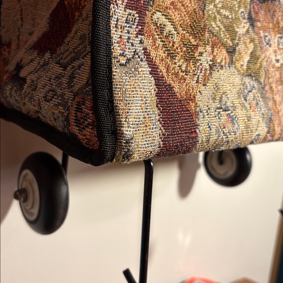 Vintage Retro Tapestry Cat Design Women's Wheeled Carry On Luggage Travel Bag - Picture 10 of 17